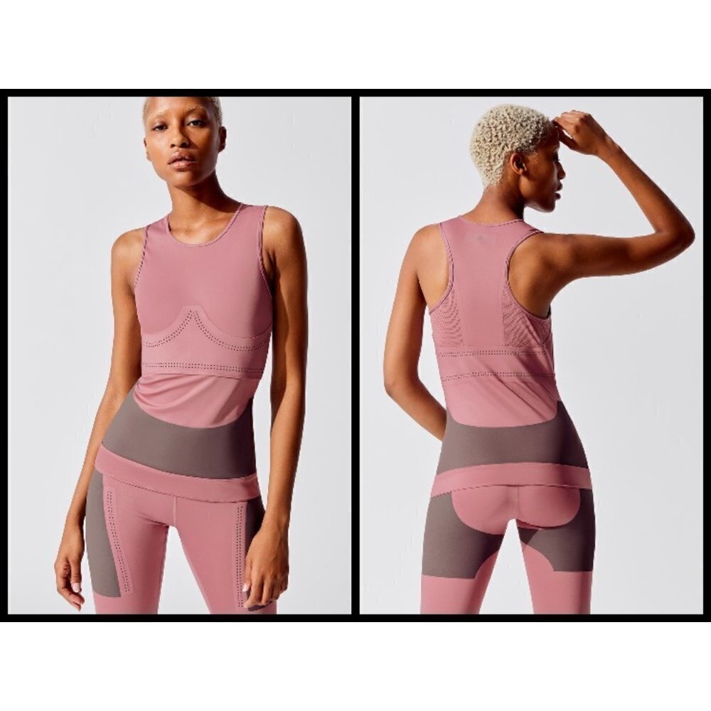 Adidas by Stella McCartney Rose and Charcoal Tank Top - Picture 2 of 16